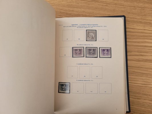 ČSR I, sbírka na listech v modrých pérových deskách, neúplná sbírka neupotřebených známek, pozůstalost po sběrateli, spíše drobnější materiál, vhodné k pokračování, či dalšímu zpracování