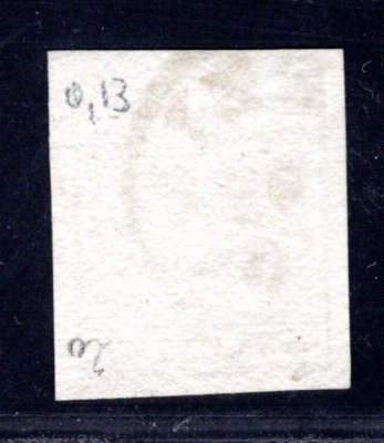 Lombardsko - Benátsko 4 X III, 30 Cents emise I, typ III, kartónový papír 0,12 mm 