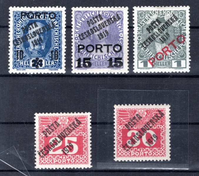 83, 84, 85 Porto- sestava lepších známek + známky 69, 25 h  + 30 h velké číslo,  vše zkoušeno Karásek 