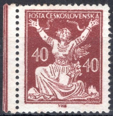 154 C, 40 h hnědá typ I, krajová známka, Ležmý hřeben - zkoušeno Vrba 