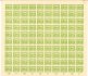 3 N, PA (100), kompletní tiskový arch s počítadly, zelená 5h, novotisk (1948),  lehká omačkání na okrajích