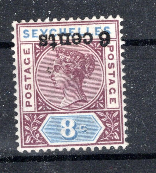 Seychelles - SG 40 a, přetisk 6 Ct. převrácený !, atest - Royal Philatelic Society London, kat. 650,- Liber