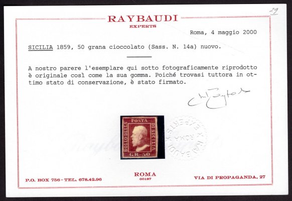  Itálie, Sicílie, Mi. 1-7, Král Ferdinand II., kompletní řada, Mi. 7 atest Raybaudi, hezké