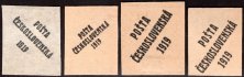  ZT, PČ 1919, otisky štočků přetisků na lístcích papíru, 12x zk. Gilbert, zajímavé a hledané