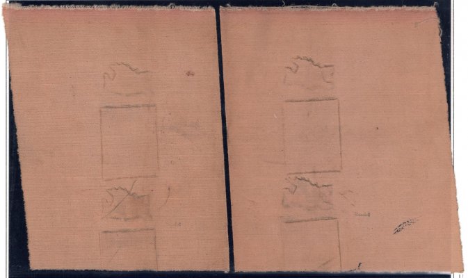  335 A ZT, Masaryk, dva kusy zkusmých tisků aršíku na hnědém kartonovém papíru v černé barvě, 1x bez podpisu pod aršíkem s obrysy známky dole, 1x s podpisem T. G. Masaryk, s obrysy známky pod aršíkem a částečným tiskem této známky, velmi vzácné zkusmé tisky