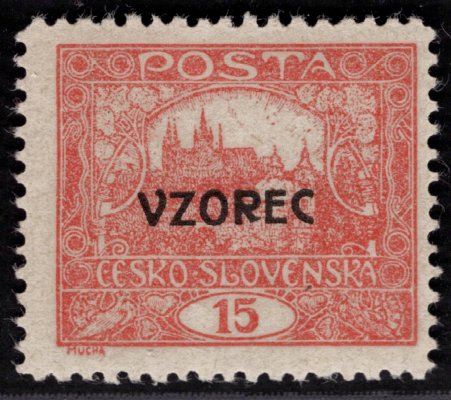  7 D VZ, 15 h cihlově červená, přetisk VZOREC, ŘZ 11 ½, zk. Vrba