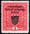 RV17a, I. Pražský přetisk, Znak 3 K červená, žilkovaný papír, široký formát, zk. Gilbert, Vrba