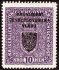 RV19, I. Pražský přetisk, Znak 10 K světle fialová, úzký formát, zk. Gilbert, Vrba