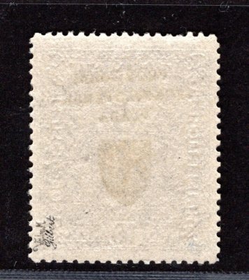 RV19ay, I. Pražský přetisk, Znak 10 K tmavě fialová, úzký formát, nejasný tisk, zk. Gilbert, Vrba