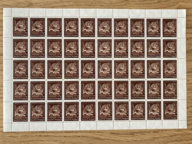  68-71 PA (50), Výstava poštovních známek Bratislava, kompletní série v 50kusových arších, hledané