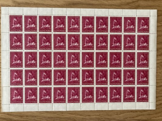  68-71 PA (50), Výstava poštovních známek Bratislava, kompletní série v 50kusových arších, hledané