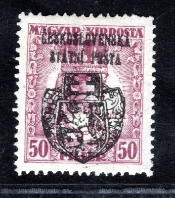 RV 129, Skalický přetisk, Zita, fialová 50 f, zk. Gilbert, Vrba