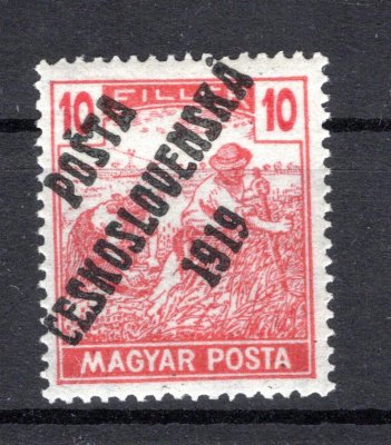 105a typ III , ženci, MAGYAR POSTA, červená 10 f, zk. Gilbert, Pofis