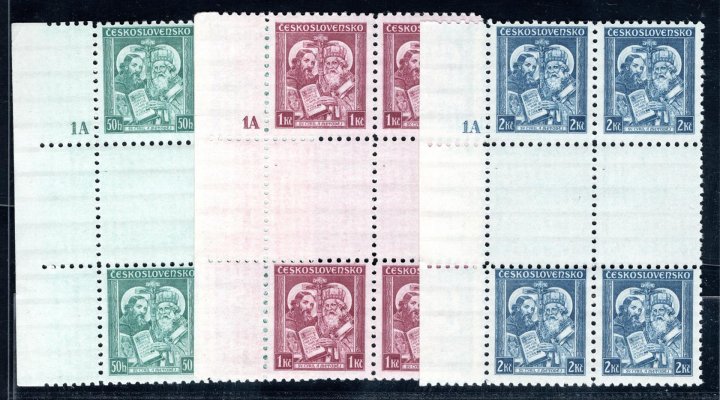 292 - 4 Ms, Cyril a Metoděj, meziarší svislá, 4 bloky s DZ 1A