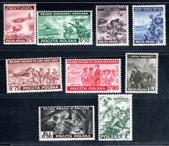 Polsko - Mi. 368 - 75, A 379, výplatní, kompletní řada