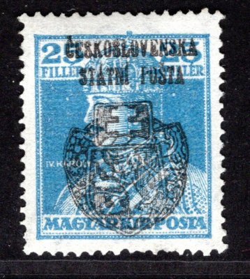 RV 127, Skalický přetisk, Karel, modrá 25 f, zk. Gilbert