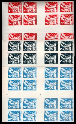 354 - 6 Mx, Košické kříže, velké o 16-ti známkách, krajové, 6 K odstín světle modrá