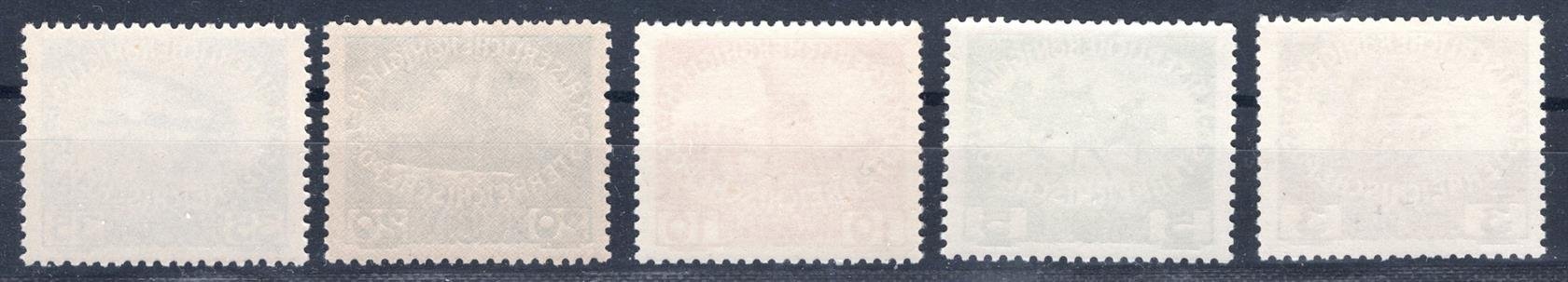 Rakousko - Mi. 180 - 184, dobročinné, kompletní svěží řada, tyto známky byly použity pro zkušební tisky revolučních známkách