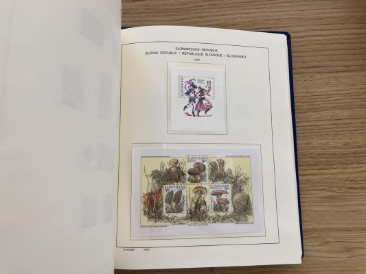 Slovenská republika 1993 - 2000, generální kompletní sbírka známek a aršíků, kat. cena cca 480 euro, na zasklených listech 