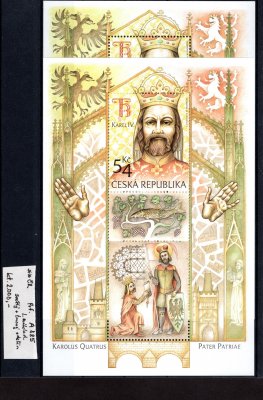 885 A, Karel IV - I.náklad, světlý + tmavý - kat. cena 2000 Kč 