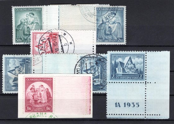 289 - 90 KH, 295 - 7 K, sestava známek a kupónů, Arras + Dětem