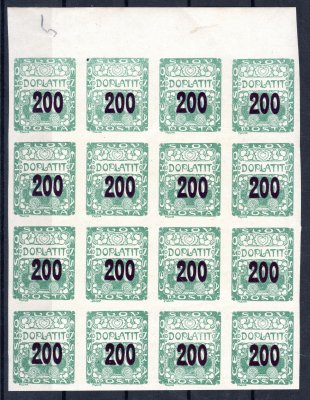 DL 41, doplatní, krajový 16-ti blok, 200/500 zelená