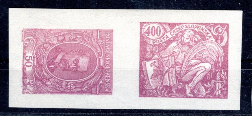ZT 50h T.G.Masaryk malého formátu v soutisku s HaV 1920 - č.167 ve fialové barvě ze soutisku. 