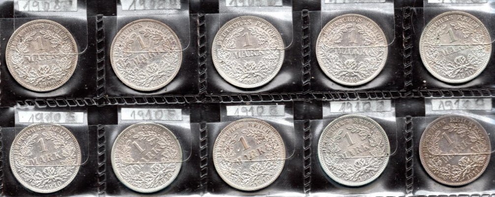 Německo, soubor mincí, zachovalost dle stavu, roky ex 1904 - 1911