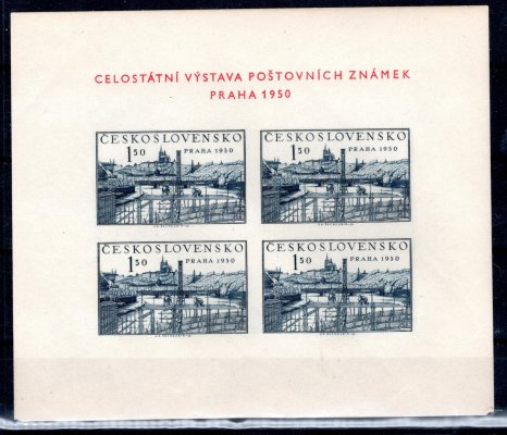 564 A;  PRAHA 1950,  deska 7  kombinace  (G/13)  typ IX, tupý roh 