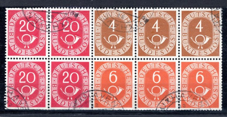 Bundes  124,126,130  H - Blatt 2, Posthorn, katalog 700 Euro