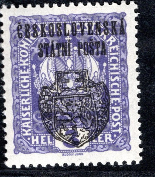 RV 22,  II. Pražský přetisk, fialová 3 h, zk. Vrba