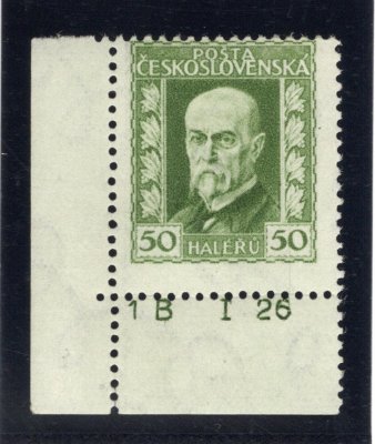 188 A, P 3, TGM, neotypie, zelená 50 h, rohová s DČ 1 B I 26 