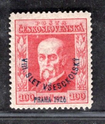 184, P 5, Všesokolský slet, červená 100 h, zk. Gilbert