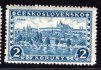 225 x, P 8, papír pergamenový,  Praha-Tatry, modrá 2 Kč, zk. Gilbert, Vrba