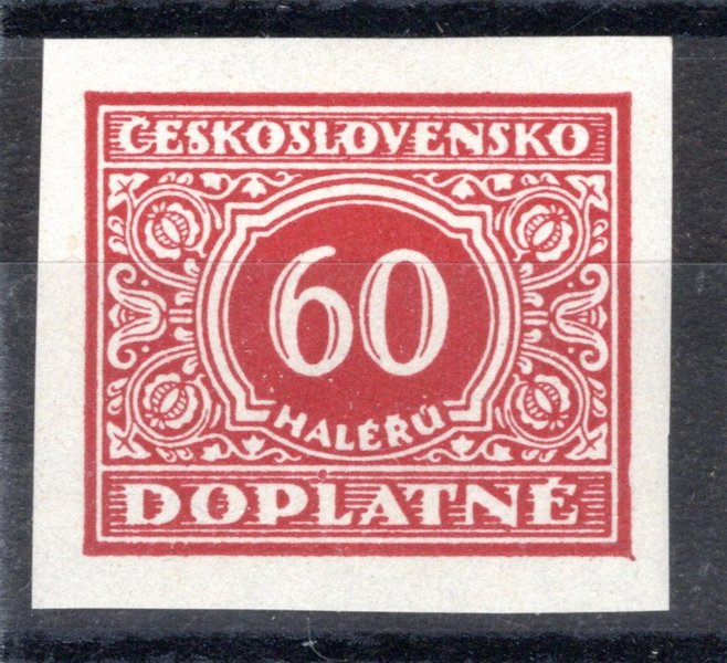 DL 61 N, doplatní, nezoubkovaná, červená 60 h, zk. Gilbert