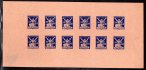 ZT, soutisk 12-ti hodnot 140 h a 160 h, celinové známky pro Potrubní poštu, na růžovém papíru v barvě modré. Velmi řídký výskyt těchto kompletních TL, v kataliogu velmi podceněno, poprvé v aukci! zcela mimořádné