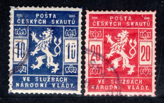 SK 1 - 2, skautské, razítko NV, zk. Pittermann