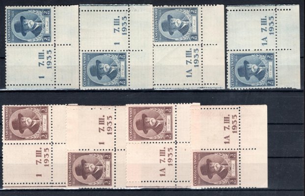 287 - 8, TGM, rohové s kupóny vlevo a vpravo s DČ 1 a 1A