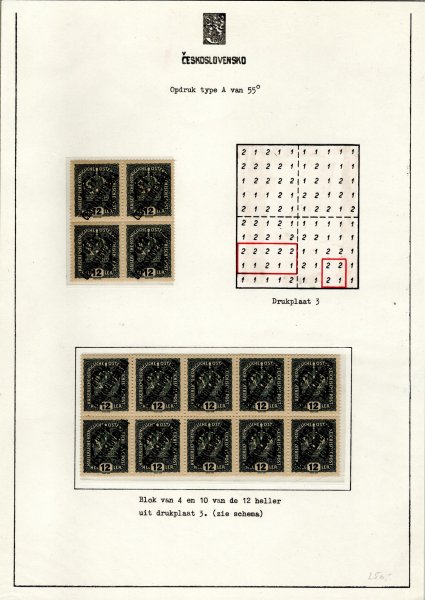 37, 12 filler - 4blok + 10ti blok, popsáno na listě, spojené typy 