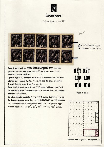 33 IIa + 33 IIa , 3 h, 10ti blok  obsahující spojené podtypy IIa + IIa, hledané,  popsáno na listě, spojené typy 