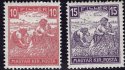 Maďarsko - Mi. 186 - 7, bílá čísla, ženci