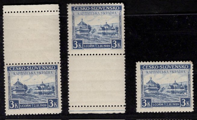 351 K, Karpatská Ukrajina, kupón horní a dolní + známka