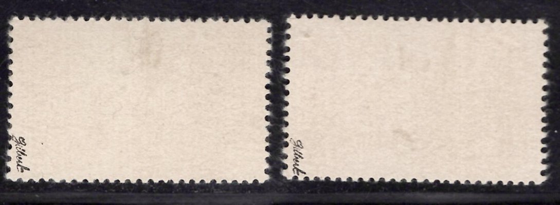 283 - 4 B, KDM, známky z aršíku, formát široký, 30,5x17 mm, zk. Gilbert