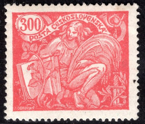 166 B, HaV, hz 13 3/4:13 1/2, červená 300 h, zk. Gilbert, skrnky v lepu 