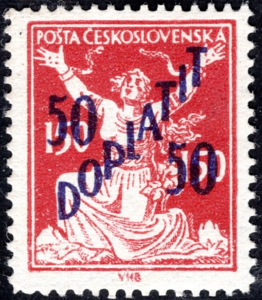 DL 50 B doplatní, OR, 50/150 červená, zk. Gilbert