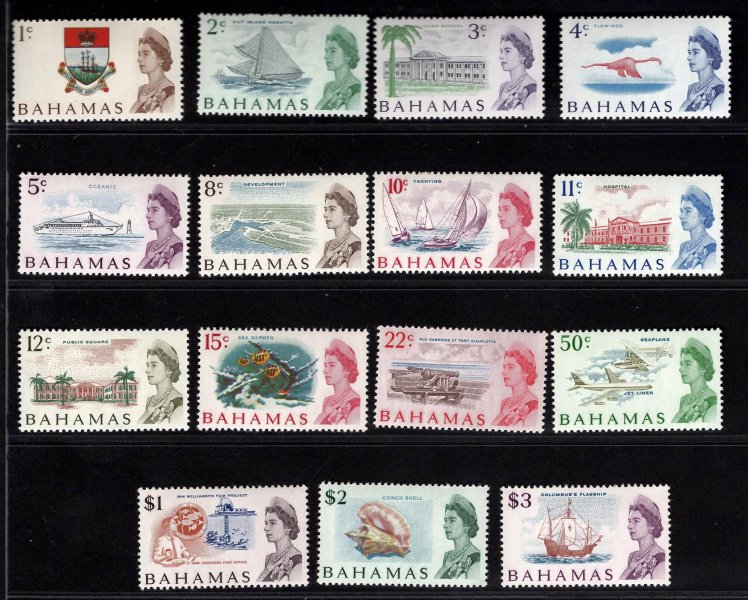 Bahamas - SG 295 - 309, Alžběta, kompletní řada