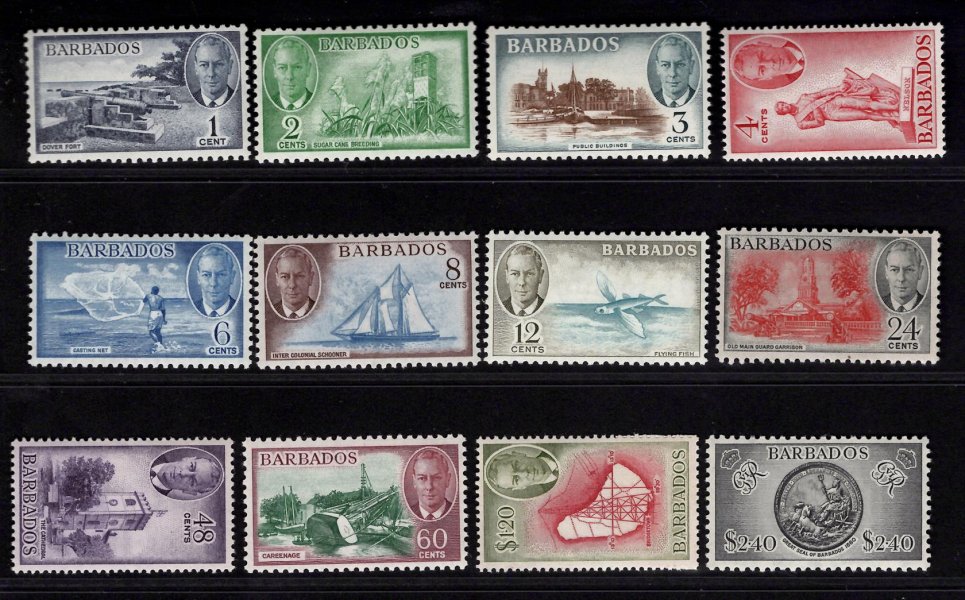 Barbados - SG 271 - 82, Jiří VI, kompletní řada