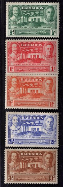 Barbados - SG 257 - 61, Jiří VI, kompletní řada