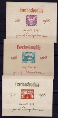 sestava neoficiálních návrhů aršíků 1918 - 1968, zajímavé