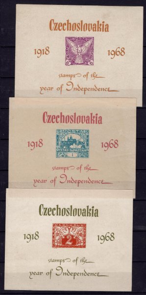 sestava neoficiálních návrhů aršíků 1918 - 1968, zajímavé